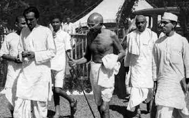 Mahatma Gandhi starting historical salt march